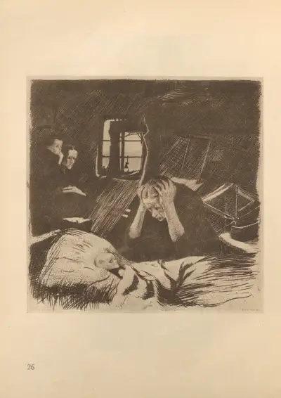 Zum ’Weberaufstand’ gehörig, 1925 – nr 8 av Käthe Kollwitz