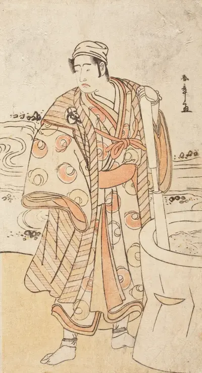 Bandō Mitsugorō I as the Spirit of an Egret Disguised as Cotton Maker Megamagosaburō av Katsukawa Shunshō