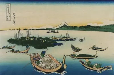 Buyō tsukuda-jima av Katsushika Hokusai