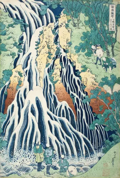 Falls of Kirifuri at Mt. Kurokami, Shimotsuke Province av Katsushika Hokusai