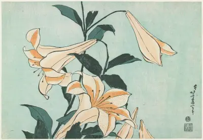 Lilies av Katsushika Hokusai