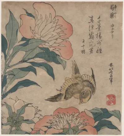 Shakuyaku kana ari, 1833 av Katsushika Hokusai