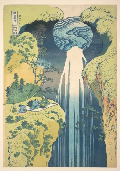 The Amida Falls in the Far Reaches of the Kisokaidō Road, 1832 av Katsushika Hokusai