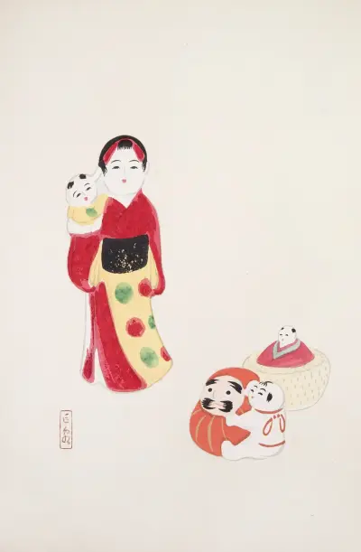 Kyosen’s Collected Illustrations of Japanese Toys Pl.014 av Kawasaki Kyosen