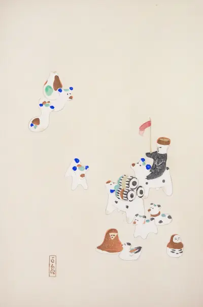 Kyosens samlade illustrationer av japanska leksaker, plansch 046 av Kawasaki Kyosen