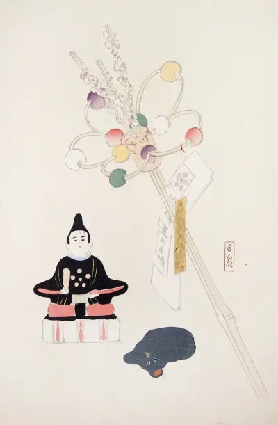 Kyosen’s Collected Illustrations of Japanese Toys Pl.057 av Kawasaki Kyosen