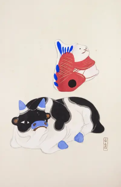 Kyosens samlade illustrationer av japanska leksaker, pl. 68 av Kawasaki Kyosen
