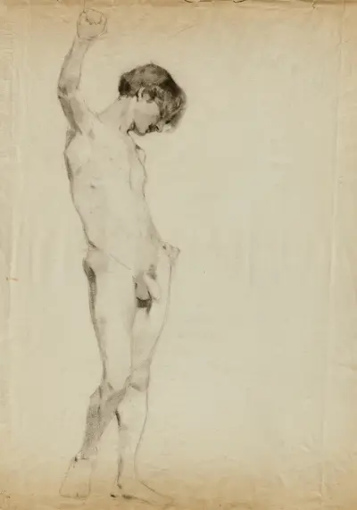 (Untitled) (Study of Standing Male Nude), 1874 – nr 1 av Kenyon Cox
