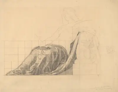 Drapery Study for Reclining Female Study for ‘Painting’ von Kenyon Cox