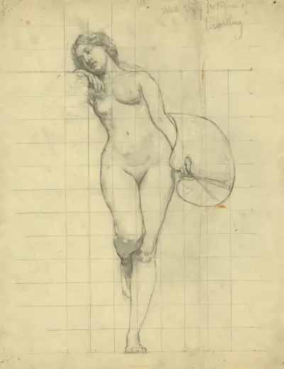 Nude study for figure of Painting von Kenyon Cox