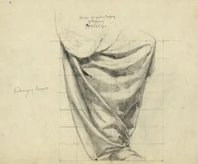 Study for part of drapery for figure of Physics von Kenyon Cox
