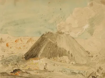 Figures Near Volcano av Miner Kilbourne Kellogg