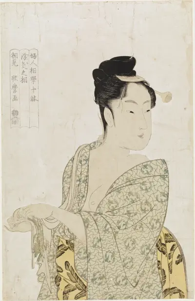 Ten physiognomic types of women, Coquettish type av Kitagawa Utamaro