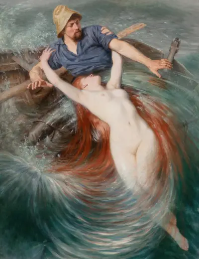 A fisherman engulfed by a siren av Knut Ekwall