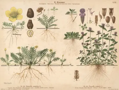 Silverweed, goose grass, Self-heal av Knut Quelprud