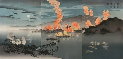Vår armé anfaller det kinesiska lägret i Pyongyang av Kobayashi Kiyochika