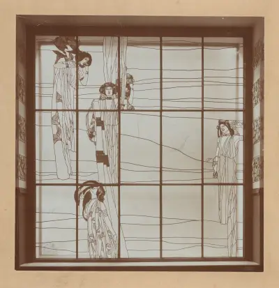 Glasfenster im Hotel Bristol in Warschau av Koloman Moser