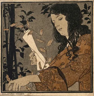 Lesendes Mädchen av Koloman Moser