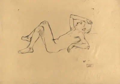 Männliche Aktstudie av Koloman Moser