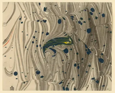 Marmorpapier mit stilisiertem Fisch av Koloman Moser