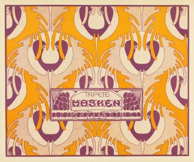 Tapete Masken (Masks Wallpaper) av Koloman Moser