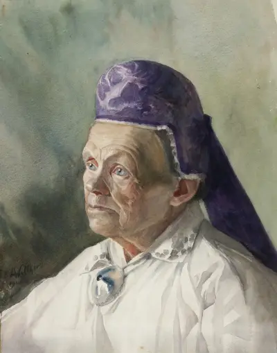 Naise portree (tanuga), 1900 av Konrad Mägi