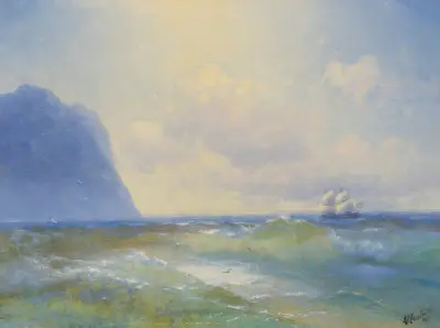 Ship At Sea av Ivan Konstantinovich Aivazovsky