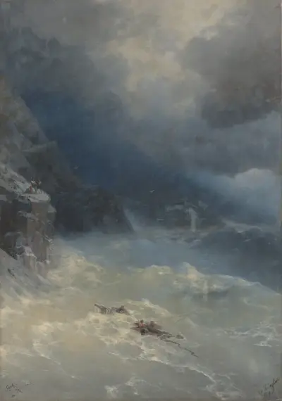 The storm at Cape Aya av Ivan Konstantinovich Aivazovsky