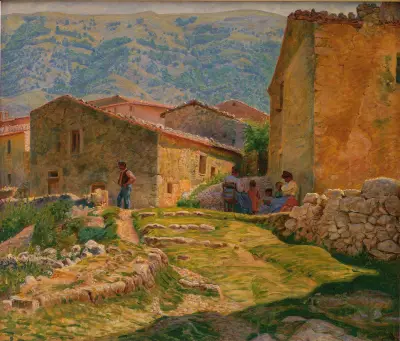 Solskinsformiddag i Civita d’Antino av Kristian Zahrtmann