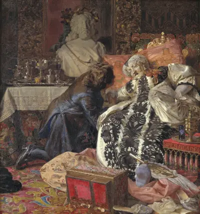 The Death Of Queen Sophie Amalie (1881_1882) av Kristian Zahrtmann