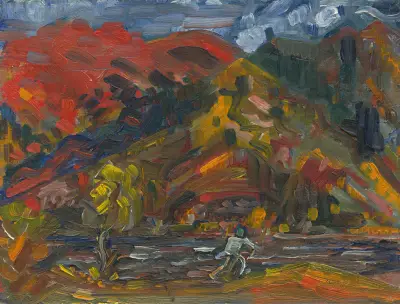 Man on the river bank av Arnold Peter Weisz-Kubínčan