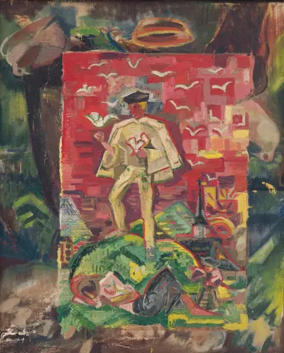 Symbolic Figure of a Man in a Folk Costume av Arnold Peter Weisz-Kubínčan
