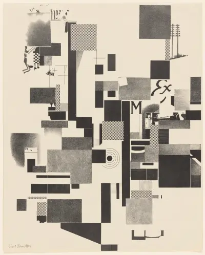 Merz 3. Kurt Schwitters 6 litografier pl. 3 av Kurt Schwitters