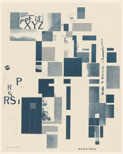 Merz 3. Kurt Schwitters 6 Lithos Pl.4 av Kurt Schwitters