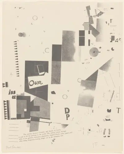 Merz 3. Kurt Schwitters 6 Lithos Pl.7 av Kurt Schwitters