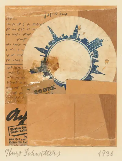 Bez tytułu (20 ØRE, ze stronami Koranu), 1936, Kurt Schwitters