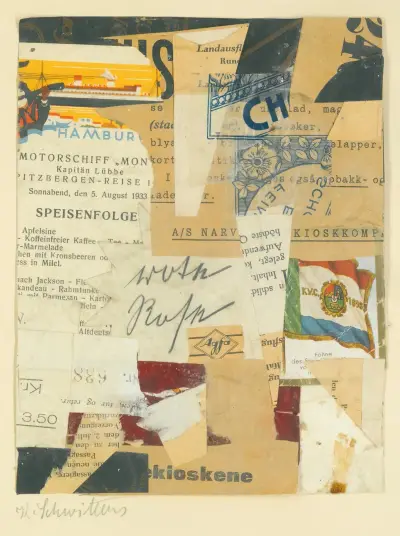 Utan titel (Röd ros) av Kurt Schwitters