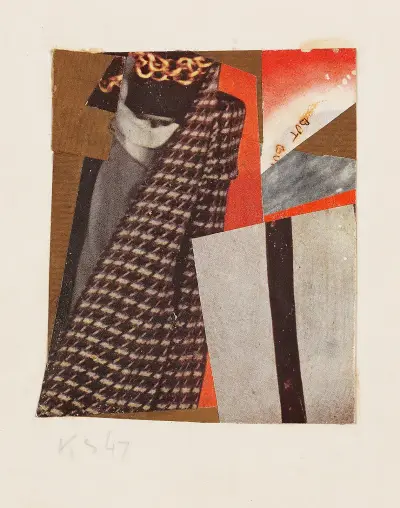 Ohne Titel (but but), Merzzeichnung av Kurt Schwitters
