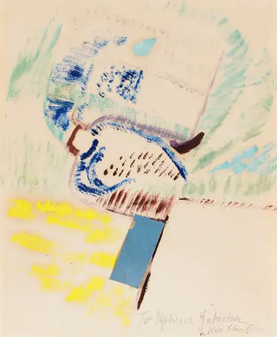 To Hjalmar Gabrielson. Merzzeichnung av Kurt Schwitters