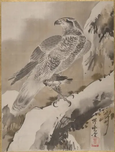 Eagle Holding Small Bird av Kawanabe Kyōsai