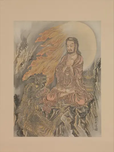 Shakyamuni besegrar demoner av Kawanabe Kyōsai