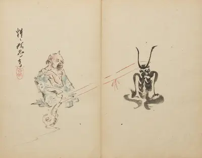 Snail Versus Demon av Kawanabe Kyōsai