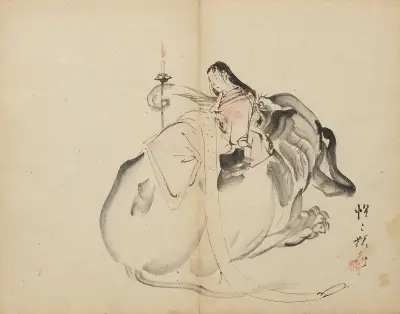 Stand-in Monju av Kawanabe Kyōsai