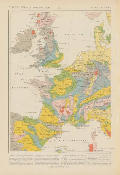 Geologiczna mapa Europy Środkowej, Paul Vidal de La Blache