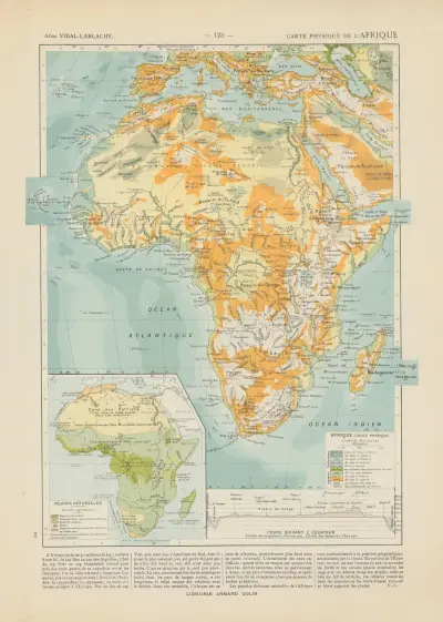 Carte Physique de l’Afrique av Paul Vidal de La Blache