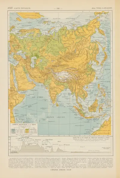Fizyczna mapa Azji, Paul Vidal de La Blache