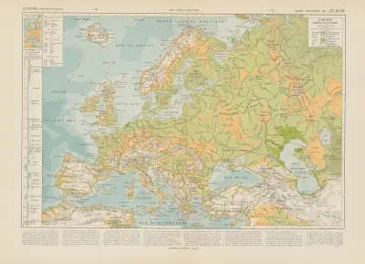 Carte Physique de l’Europe av Paul Vidal de La Blache
