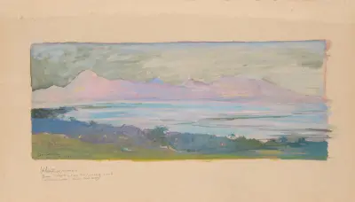 Ön Moorea, sett över sundet från Tahiti, januari 1891 av John La Farge