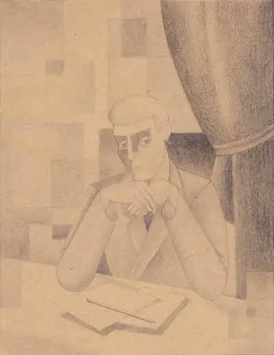 Siedzący zamyślony mężczyzna, Roger de La Fresnaye