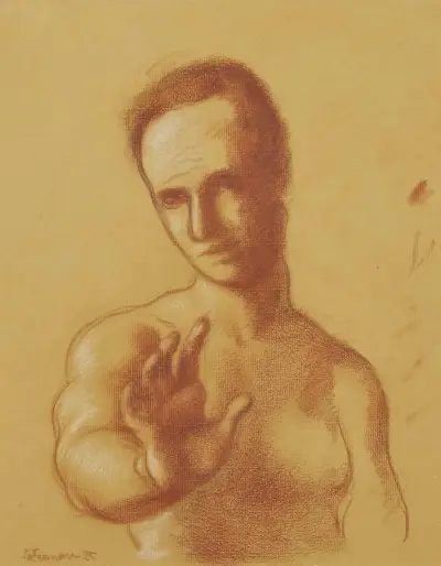 L’homme au bras tendu av Roger de La Fresnaye